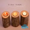 Combo 10 Khay Giá Đỡ Nến Gỗ Cây Trang Trí Noel Kèm Nến Tealight Giúp Không Gian Lung Linh Lãng Mạng