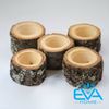 Bộ 10 Chân Nến Gỗ Trang Trí Bàn Ăn Phong Cách Mộc Mạc 3cm  / Set Of 10 Rustic Candle Holders Table Decor Wood H3C