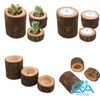 Set 4 Đế Nến Gỗ Wooden Candle Holder 3cm - 5cm - 8m - 11cm Tealight Trang Trí Decor Vintage