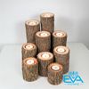 Set 4 Đế Nến Gỗ Wooden Candle Holder 3cm - 5cm - 8m - 11cm Tealight Trang Trí Decor Vintage