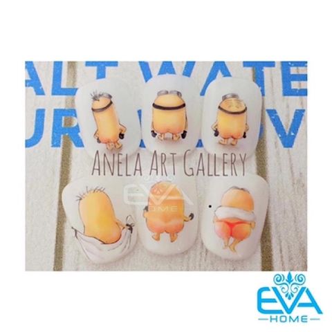  Miếng Dán Móng Tay 3D Nail Sticker Tráng Trí Hoạ Tiết Hoạt Hình Hình Minions Cute HY296 