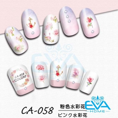  Decal Dán Móng Tay 3D Nail Sticker Hoạ Tiết Hoa Hồng Light Rose CA058 