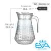 Bình Thuỷ Tinh Đựng Nước 1.6L Quai Cầm Miệng Rót Hoa Văn Crystal Cut Vintage EH1002-1D Glass Jar 1580ML