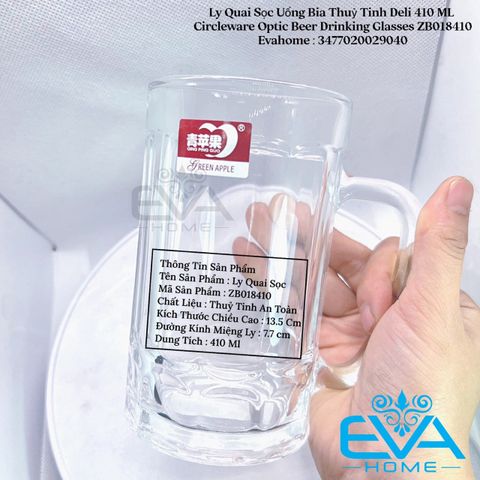  Ly Quai Sọc Uống Bia Thuỷ Tinh Deli 410 ML Circleware Optic Beer Drinking Glasses 16.4 OZ ZB018410 