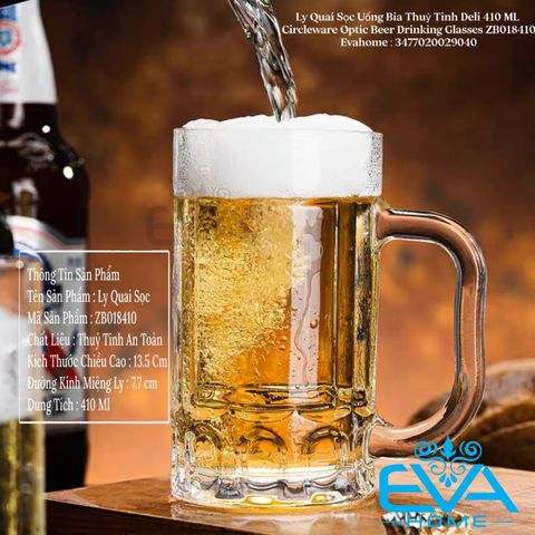  Ly Quai Sọc Uống Bia Thuỷ Tinh Deli 410 ML Circleware Optic Beer Drinking Glasses 16.4 OZ ZB018410 