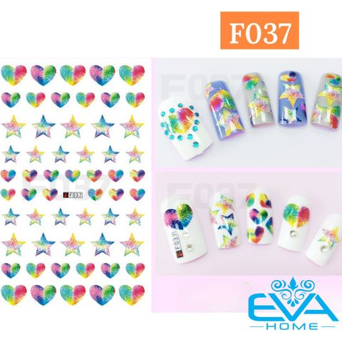  Sicker Dán Móng Tay 3D Nail Sticker Tráng Trí Hoa Văn Đá Ngọc Diamond Sắc Màu F035 / F036 / F037 