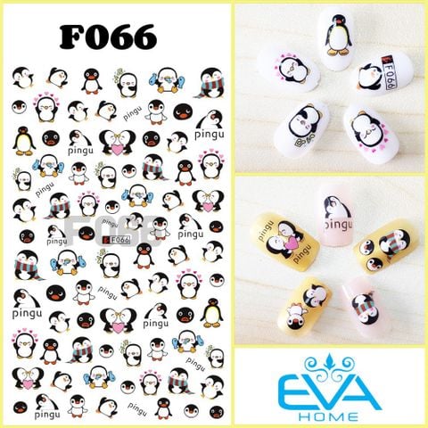  Sticker Hình Dán Móng Tay 3D Họa Tiết Chim Cánh Cụt Penguin Blame Me Come On Cute F065 