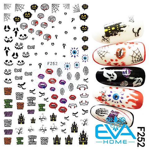  Miếng Dán Móng Tay 3D Nail Sticker Tráng Trí Lễ Hội Ma Quỷ Halloween F252 