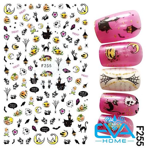  Miếng Dán Móng Tay 3D Nail Sticker Tráng Trí Lễ Hội Ma Quỷ Halloween F255 