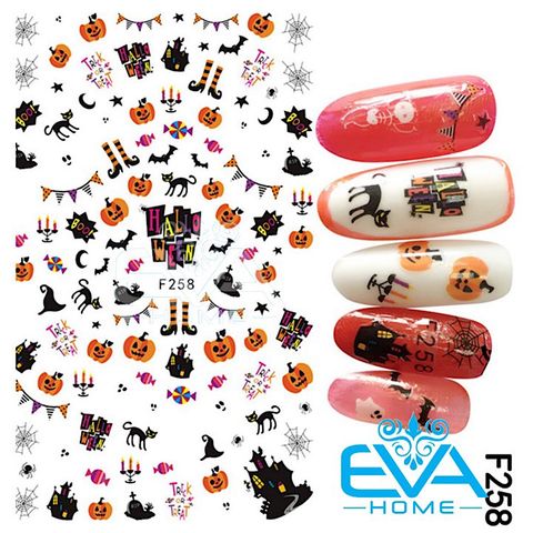  Miếng Dán Móng Tay 3D Nail Sticker Tráng Trí Lễ Hội Ma Quỷ Halloween F258 