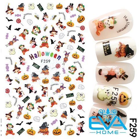  Miếng Dán Móng Tay 3D Nail Sticker Tráng Trí Lễ Hội Ma Quỷ Halloween F259 