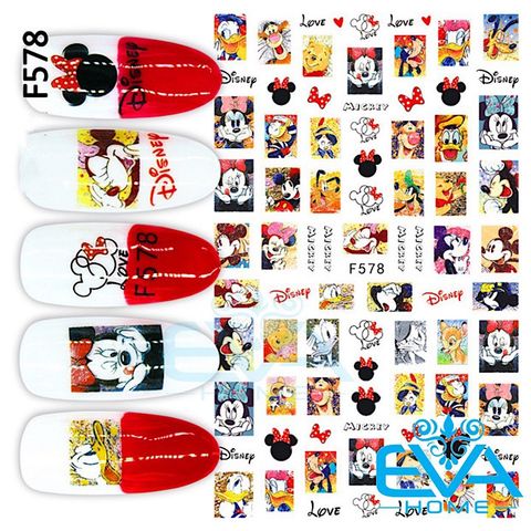  Miếng Dán Móng Tay 3D Nail Sticker Hoạt Hình Micky Mouse F578 