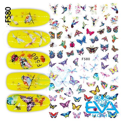  Miếng Dán Móng Tay 3D Nail Sticker Tráng Trí Hoạ Tiết Bướm Butterfly F580 