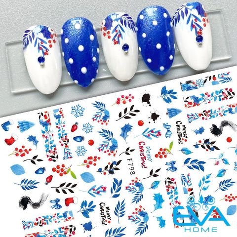  Miếng Dán Móng Tay 3D Nail Sticker Tráng Trí Noel Giáng Sinh Chủ Đề Màu Cam Quế F797 