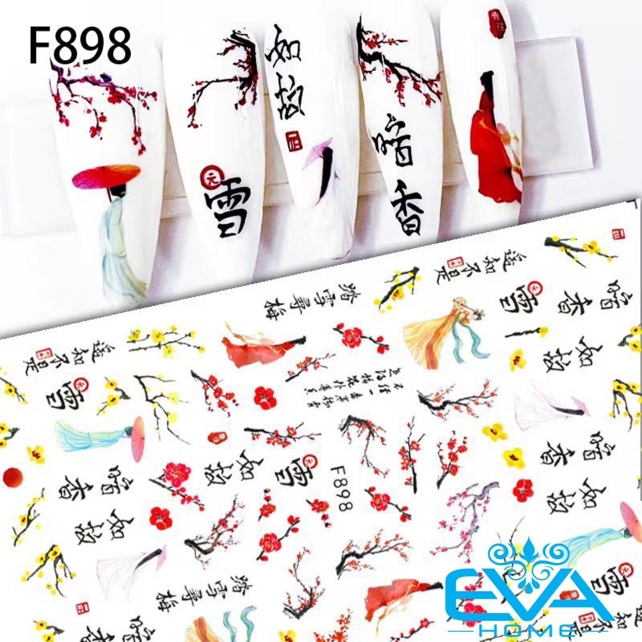 Miếng Dán Móng Tay 3D Nail Sticker Tráng Trí Hoạ Tiết Bông Hoa Đào ...