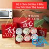 Bộ 6 Chén Sứ Hoạ Tiết Chú Nai Sừng Tấm Đáng Yêu Phong Cách Nhật Tặng Kèm 6 Đôi Đũa Tre Cao Cấp