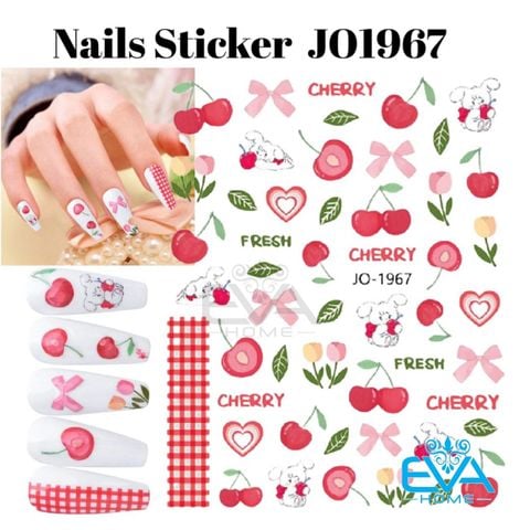  Set 6 Mẫu Sticker Dán Móng Tay 3D Dạng Decal Dán Móng Chống Nước Joyful Nails  Hoạ Tiết Trái Cây Nail Art Decal Fruit Sticker JO1963 - JO1968 