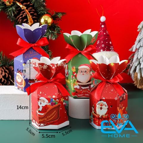  Hộp Đựng Quà Giáng Sinh Hoa Sen / Hộp Giấy Đựng Quà Noel Kết Nơ Hoa Nhiều Mẫu M241 