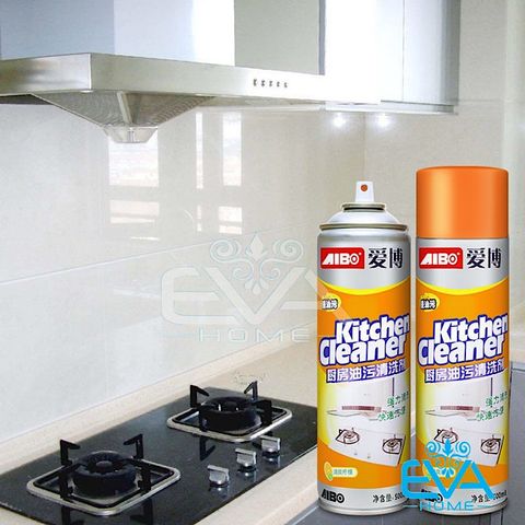  Chai Xịt Tẩy Rửa Đa Năng Nhà Bếp Dạng Bọt Tuyết Kitchen Cleaner Cam 500ml Tặng kèm đôi găng tay và Cước chùi xanh 