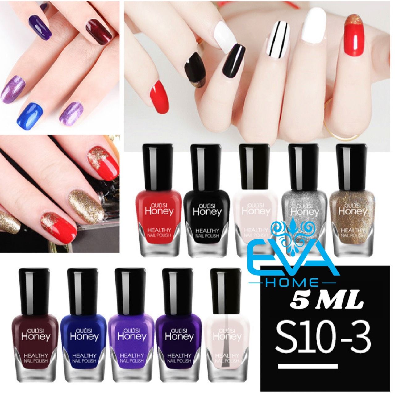 Set 10 Chai Sơn Móng Tay Dạng Lột Oulisi Honey S10-3 / Hộp 10 Màu Sơn Dạng Gel Lột Mini 5ml S10-3 Oulisi