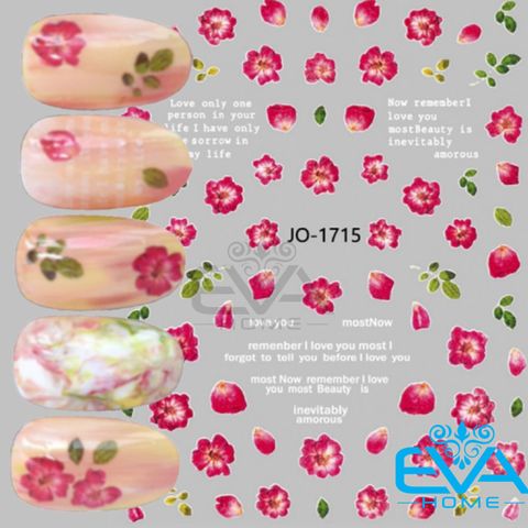  Sticker Miếng Dán Móng Tay 3D Đẹp Mẫu Hoạ Tiết Hoa Dâm Bụt Hibiscus flower JO1715 