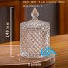 Combo 4 Thố Mứt Thuỷ Tinh Pha Lê Kim Cương Nhỏ Delisoga Cao Cấp Sang Trọng / Set 4 Thố Mứt Tết Thố Bi Nhỏ Small Crystal Diamond Jar TG1030-3.5