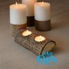 Chân Để 2 Nến Gỗ Thân Cây Tự Nhiên Rustic Wood Candle 2 Holders