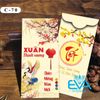 Set 10 Cái Bao Lì Xì Hoạ Tiết Hoa Khai Phú Quý Đón Xuân Về Phối Nhiều Mẫu Phong Cách Việt Đặc Sắc C6170