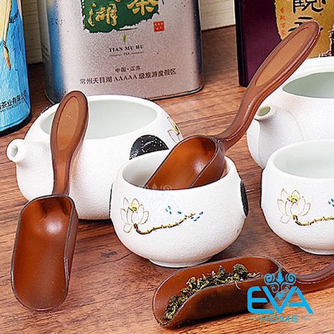  Combo 2 Muỗng Múc Trà Nhựa Nâu Teaspoon 