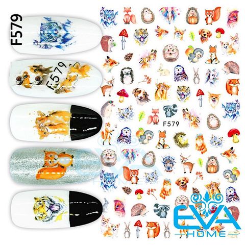  Miếng Dán Móng Tay 3D Nail Sticker Hoạt Hình Woodland Friends F579 