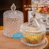 Bộ 2 Thố Mứt Thuỷ Tinh Pha Lê Delisoga Hoạ Tiết Sọc Bí Bầu Lớn Và Nhỏ Phong Cách Royal Sang Trọng / Set 2 Thố Mứt Tết Bí Sọc Lớn Nhỏ TG2030-1-2