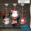 Decal Dán Tường Dán Kính Họa Tiết Ông Già Noel Người Tuyết Và Tuần Lộc Trang Trí Giáng Sinh XH6296 / Noel