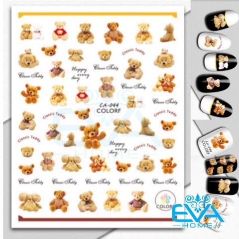  Miếng Dán Móng Tay 3D Nail Sticker Tráng Trí Hoạ Tiết Chú Gấu Cute Bear CA044 