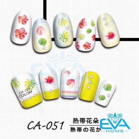  Decal Dán Móng Tay 3D Nail Sticker Hoạ Tiết Lá Cọ Mùa Hè Palm Leaves CA051 