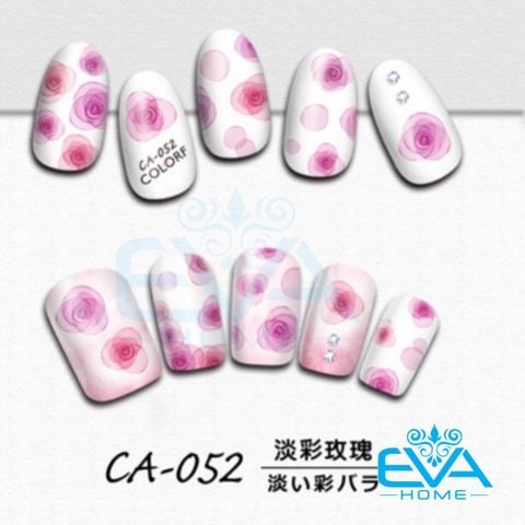  Decal Dán Móng Tay 3D Nail Sticker Hoạ Tiết Bông Hoa Hồng Nhạt CA052 