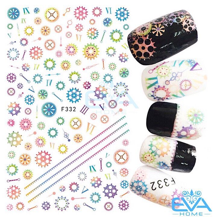 Miếng Dan Mong Tay 3d Nail Sticker Trang Tri Hoa Văn Hoạ Tiết Vector B Evahome Shop