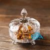 Thố Mứt Thuỷ Tinh Pha Lê 3 Chân Hoạ Tiết Hoa Nổi Nhỏ Flower Engraved Glass Candy Jar Sang Trọng / Thố Mứt Tết Delisoga Tiệp T15