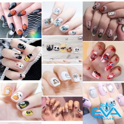  Decal Dán Móng Tay 3D Nail Sticker Chủ Đề Lễ Hội Ma Quỷ Halloween Colecction Hoạ Tiết Ma Quái Mạng Nhện WG 