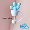 Nút Đậy / Nắp Đậy Ống Hút Silicone 3D Chống Bụi Hoạ Tiết Hoa Và Cây Trồng Flowers And Plants