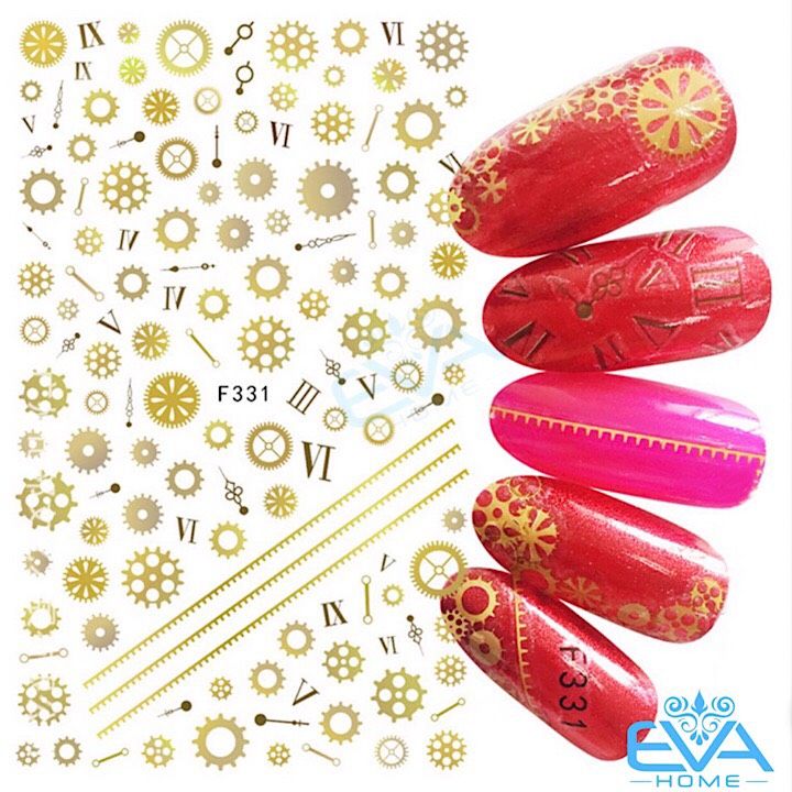 Miếng Dan Mong Tay 3d Nail Sticker Trang Tri Hoa Văn Hoạ Tiết Vector B Evahome Shop