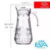 Bình Thuỷ Tinh Đựng Nước 1.6L Quai Cầm Miệng Rót Dáng Eo Thẳng Sọc EH1009-2B Vertical Stripe Glass Pitcher Jar 1600ML