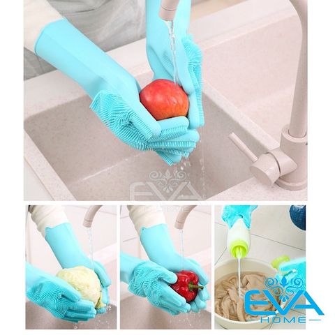  Găng Tay Rửa Bát Tạo Bọt Silicone Đa Năng 