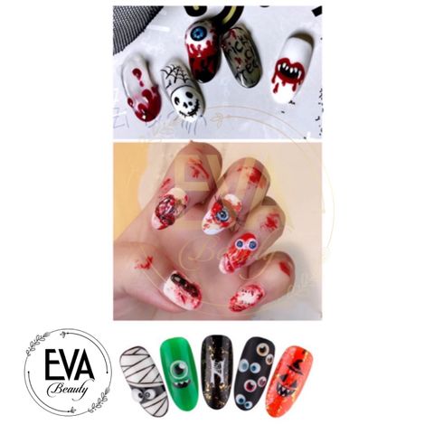  Decal Dán Móng Tay 3D Nail Sticker Hoạ Tiết Lễ Hội Ma Quỷ Halloween WG354 