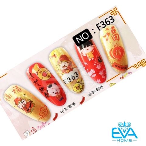  Decal Dán Móng Tay 3D Nail Sticker Tráng Trí Móng Hoạ Tiết Tết Đón Xuân F363 