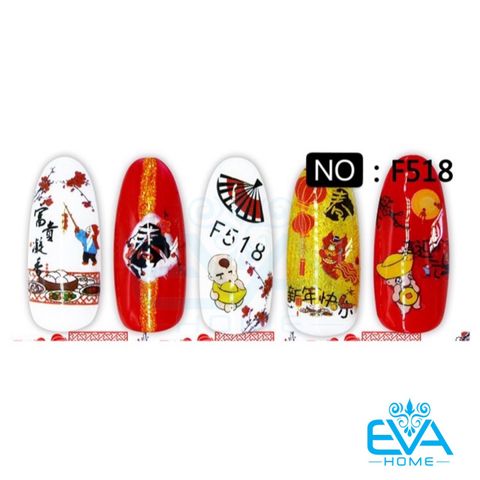  Decal Dán Móng Tay 3D Nail Sticker Tráng Trí Móng Hoạ Tiết Tết Đón Xuân F518 