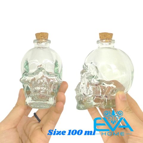 Bình Rót Thuỷ Tinh Đầu Lâu Nút Bần Glass Skull Decanter 100 ml SP1321 