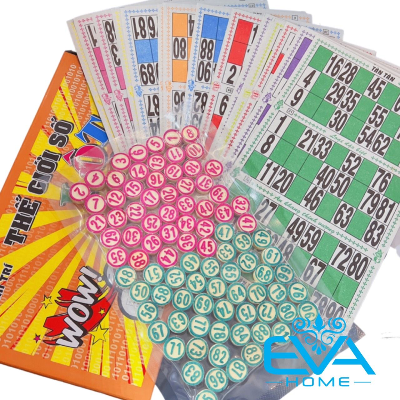 Bộ Đồ Chơi Cờ Lô Tô Giải Trí Bingo Lotto Quân Cờ 2 Mặt Số Bằng Gỗ Cao Cấp Tân Tân SP1749