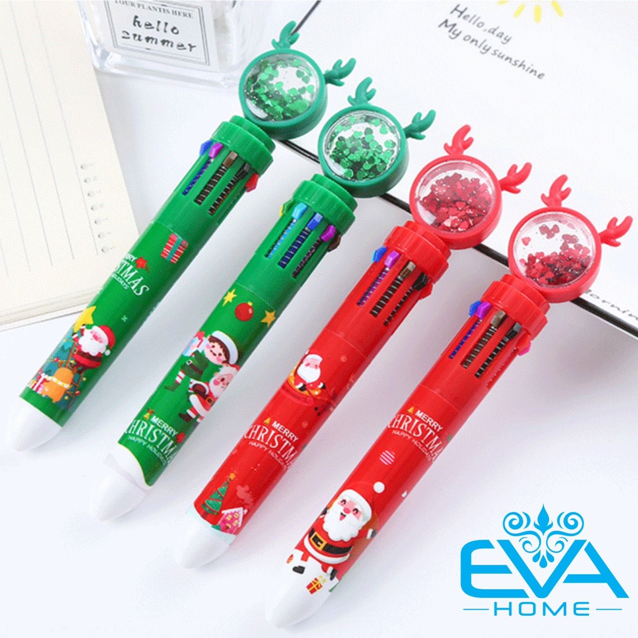 Bút Bi Bấm 10 Màu Hoạ Tiết Noel Dễ Thương Lovely Christmas Pen 10 Color M891