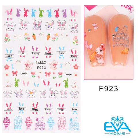  Decal Dán Móng Tay 3D Nail Sticker Tráng Trí Hoạ Tiết Thỏ Con Lovely – Some Bunny Loves You F923 