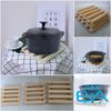 Set 3 Miếng Lót Nồi Gỗ Vuông 16-18-20cm Cách Nhiệt Bàn Ăn / Set Of 3 Pieces Square Wooden Trivet